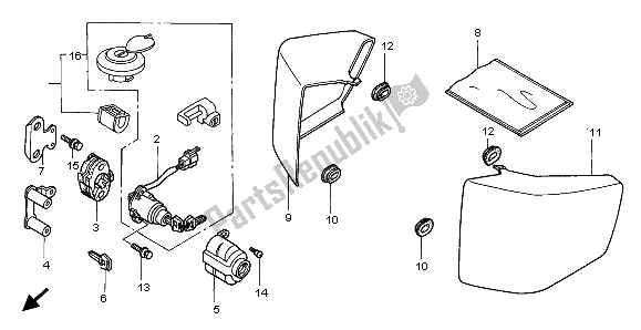 Tutte le parti per il Coperchio Laterale del Honda VT 750C2 1998