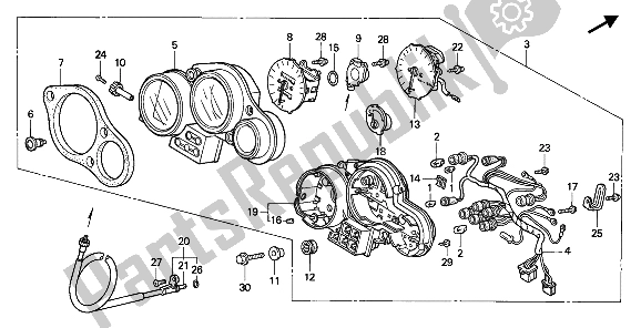 All parts for the Meter (kmh) of the Honda CBR 900 RR 1993