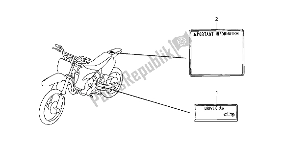 All parts for the Caution Label of the Honda CR 85R SW 2007