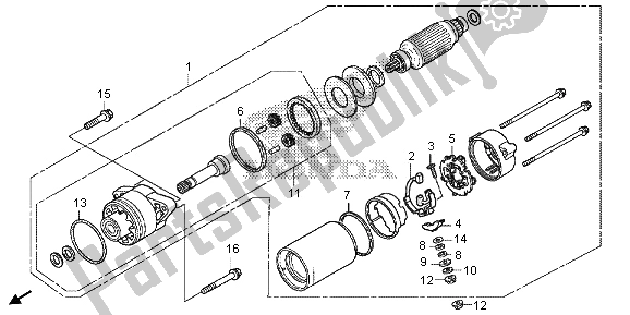 All parts for the Starter Motor of the Honda GL 1800B 2013