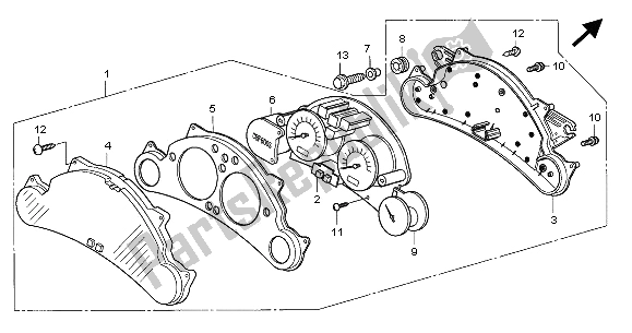 All parts for the Meter (kmh) of the Honda CBF 600 SA 2005