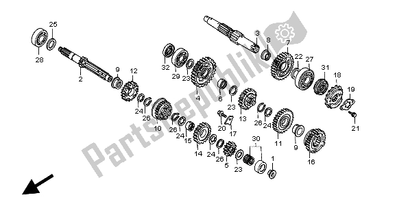 Todas las partes para Transmisión de Honda SLR 650 1998