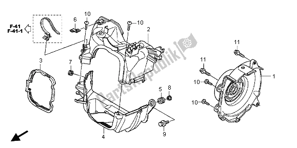 Tutte le parti per il Sudario E Coperchio Della Ventola del Honda NSC 502 WH 2013