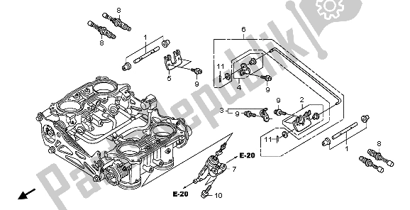 Tutte le parti per il Corpo Farfallato (parti Componenti) del Honda ST 1300A 2007