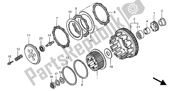 All parts for the Clutch of the Honda CB 900F Hornet 2005