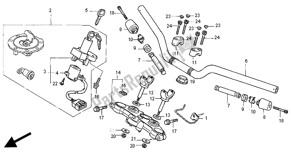 Todas las partes para Manejar Tubo Y Puente Superior de Honda CB 500S 2000