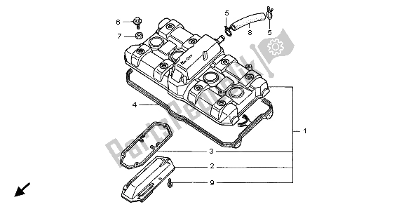 Tutte le parti per il Coperchio Della Testata del Honda CBR 1000F 1995