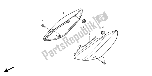 All parts for the Side Cover of the Honda CRF 70F 2012