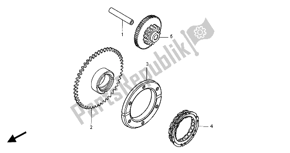 All parts for the Starting Clutch of the Honda CB 500 2002