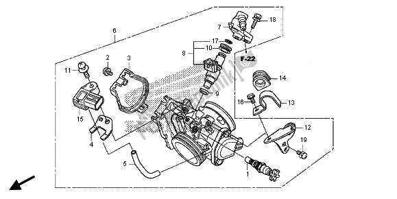 Alle onderdelen voor de Gasklephuis van de Honda CRF 450R 2014