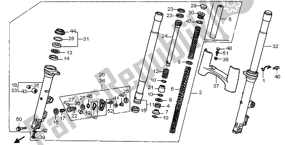 Todas las partes para Tenedor Frontal de Honda GL 1500 SE 1995