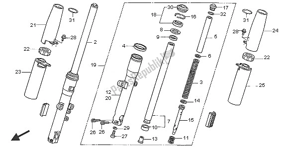 Tutte le parti per il Forcella Anteriore del Honda VTX 1300S 2005