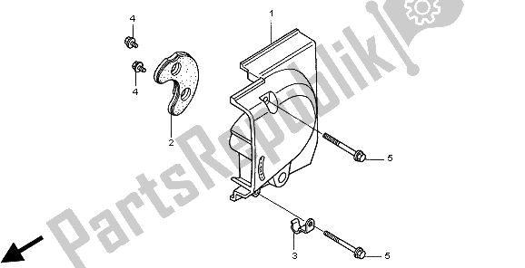 All parts for the Left Rear Crankcase Cover of the Honda CMX 250C 1998