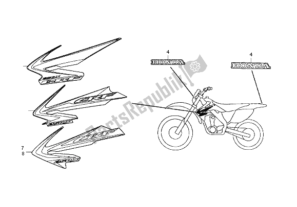 Todas as partes de Marca do Honda CRF 250X 2012