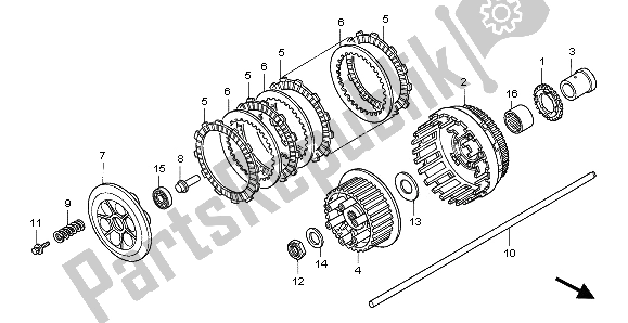 All parts for the Clutch of the Honda VTX 1800C 2002