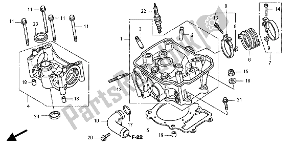 Todas as partes de Cabeça De Cilindro do Honda CRF 150 RB LW 2012