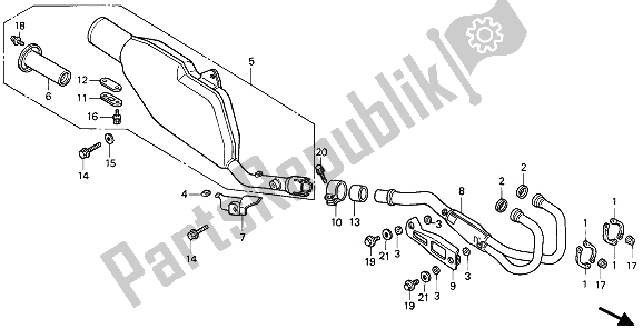 Todas las partes para Silenciador De Escape de Honda XR 600R 1991