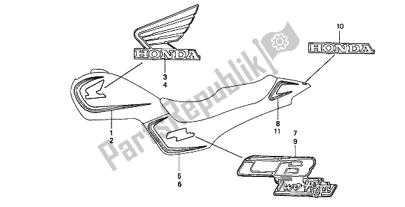 Tutte le parti per il Striscia E Segna del Honda CB 250 1992