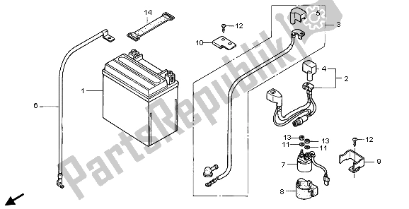 Tutte le parti per il Batteria del Honda TRX 400 FA Fourtrax Rancher AT 2006