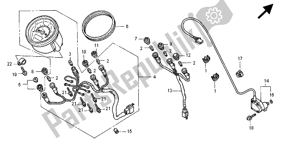 All parts for the Meter (kmh) of the Honda VT 750C 2000