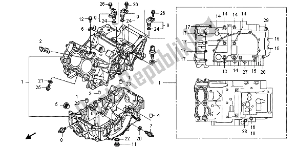 Todas las partes para Caja Del Cigüeñal de Honda NC 700 XA 2013