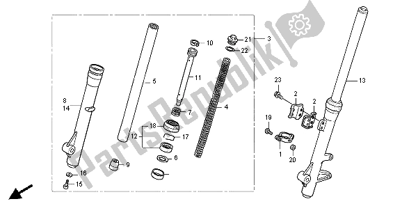 All parts for the Front Fork of the Honda XR 125L 2004