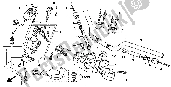 Toutes les pièces pour le Tuyau De Poignée Et Pont Supérieur du Honda CBF 600N 2010