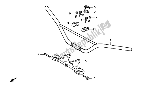 All parts for the Handle Pipe & Top Bridge of the Honda CR 80R SW 1997