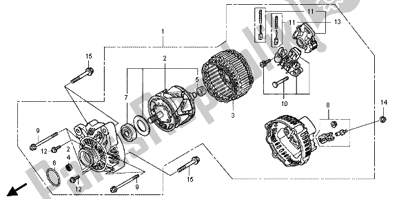 All parts for the Generator of the Honda GL 1800 2013