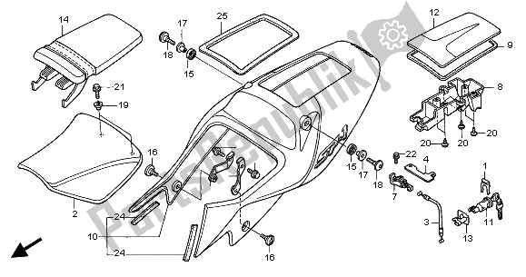 Tutte le parti per il Sedile E Coprisella del Honda VTR 1000 SP 2002