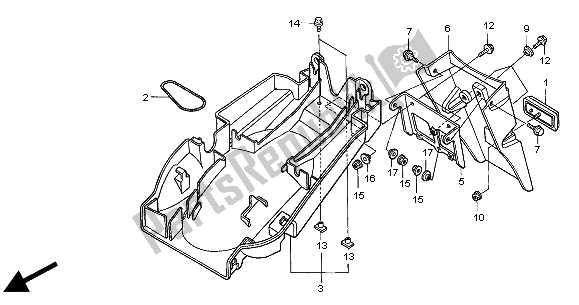 Tutte le parti per il Parafango Posteriore del Honda CB 600F Hornet 2000