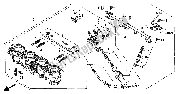 Wszystkie części do Korpus Przepustnicy Honda CBR 600 FR 2002