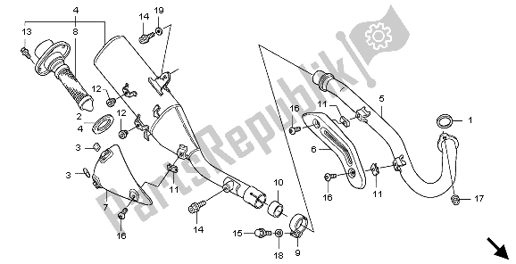 All parts for the Exhaust Muffler of the Honda CRF 450X 2009