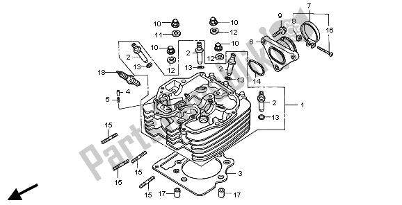 Tutte le parti per il Testata del Honda XR 400R 1997