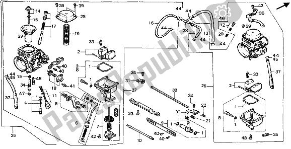 Todas las partes para Carburador de Honda CMX 450C 1987