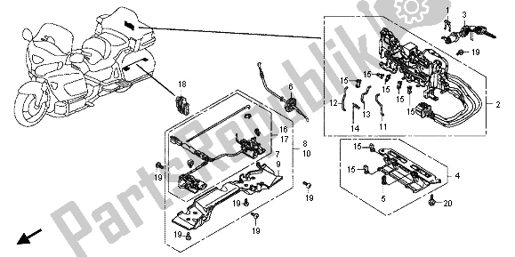 All parts for the Opener Unit of the Honda GL 1800 2013