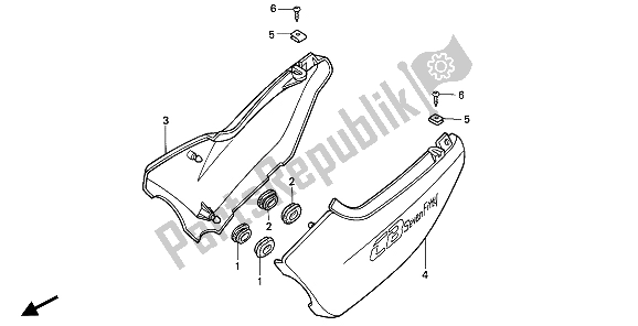 All parts for the Side Cover of the Honda CB 750F2 1994