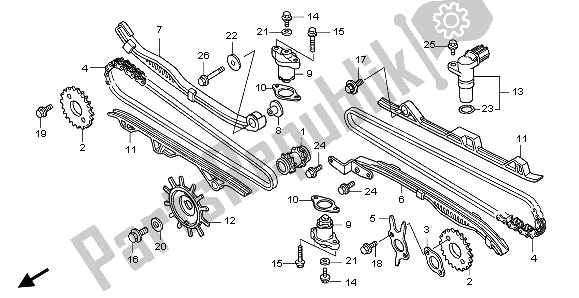 All parts for the Cam Chain & Tensioner of the Honda GL 1800 2009