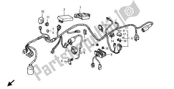 All parts for the Wire Harness of the Honda XLR 125R 1999