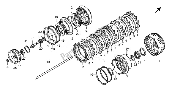 All parts for the Clutch of the Honda GL 1800 2008