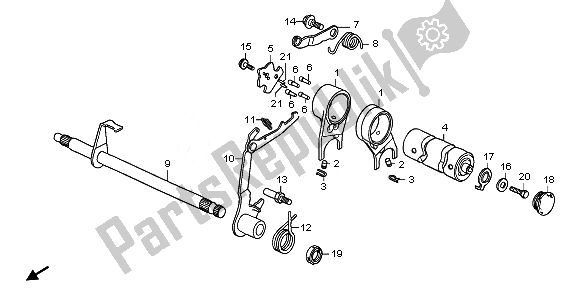 All parts for the Gearshift Drum of the Honda CRF 70F 2011