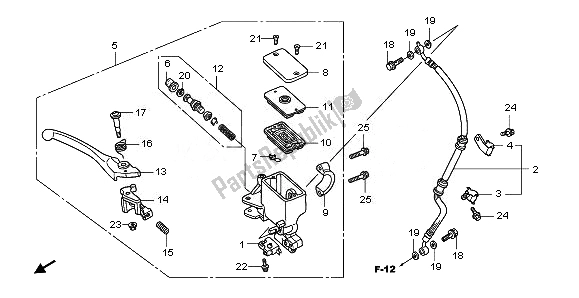 All parts for the Fr. Brake Master Cylinder of the Honda PES 150R 2010