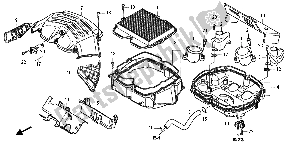 Toutes les pièces pour le Purificateur D'air du Honda VFR 1200 FD 2013