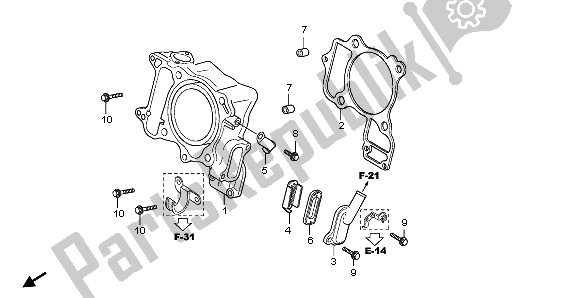 All parts for the Cylinder & Reed Valve of the Honda SH 300 2009