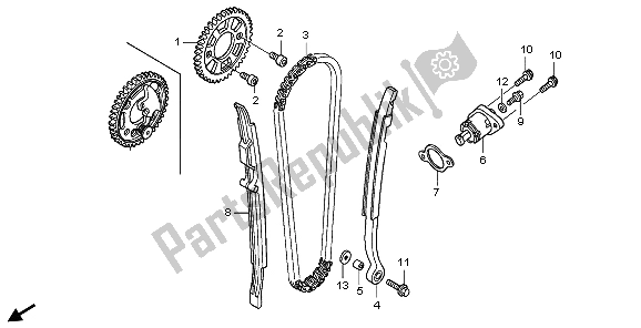 Tutte le parti per il Catena A Camme E Tenditore del Honda CRF 450X 2006