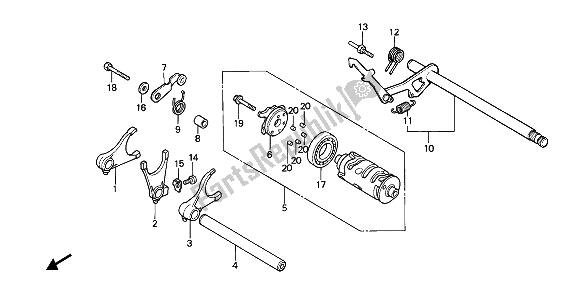 Tutte le parti per il Tamburo Del Cambio del Honda NTV 650 1990