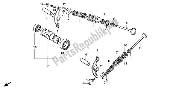 Toutes les pièces pour le Arbre à Cames Et Soupape du Honda TRX 90X 2011