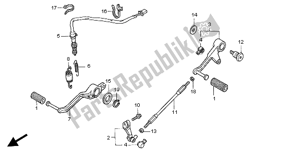 Tutte le parti per il Pedale del Honda VTR 1000 SP 2004