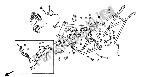 Todas las partes para Cuerpo Del Bastidor Y Bobina De Encendido de Honda CR 80R 1989