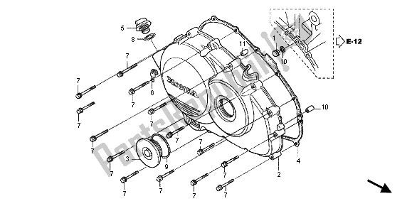 Tutte le parti per il Coperchio Carter Destro del Honda VFR 800X 2012